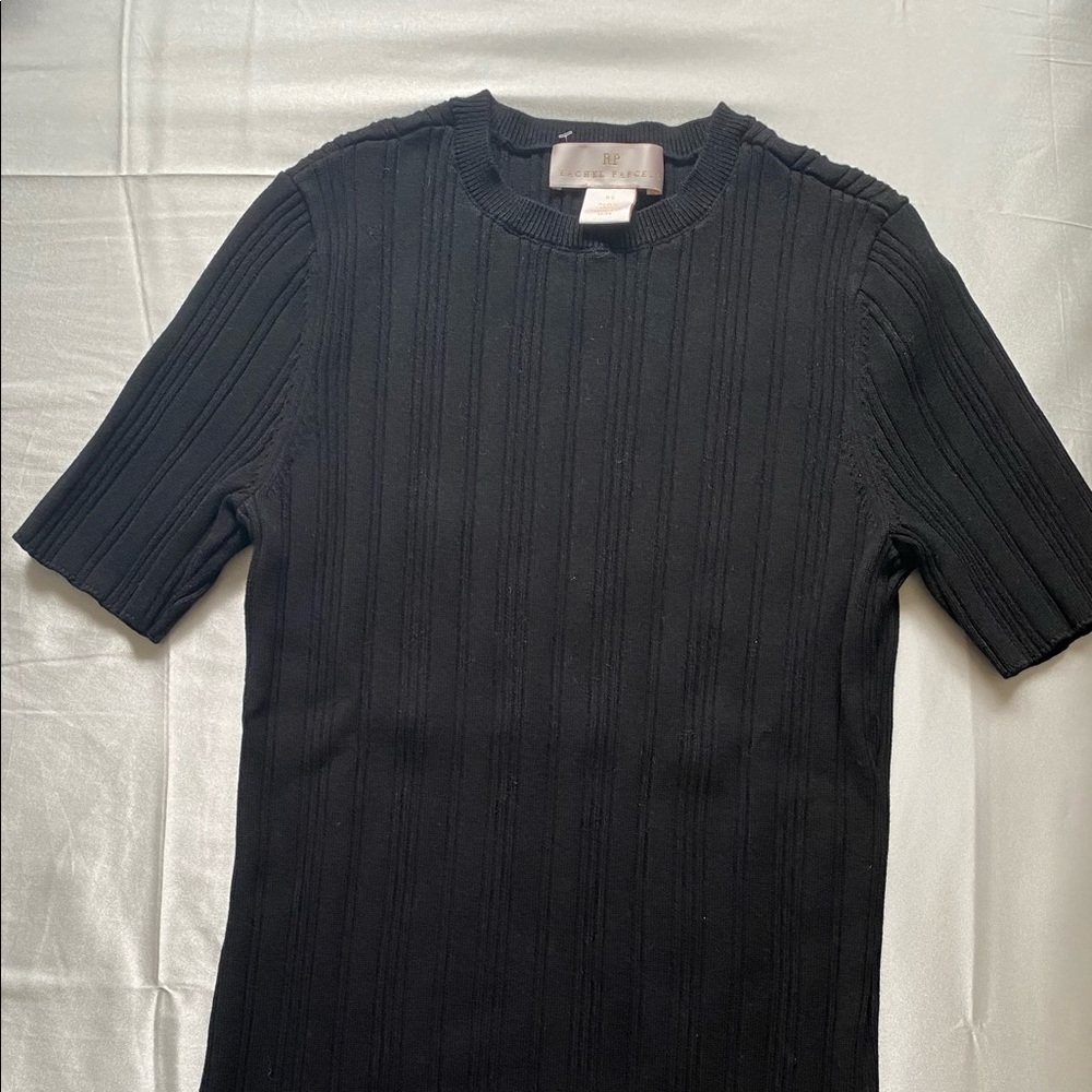 Rachel Parcell ribbed crew neck top, size:medium